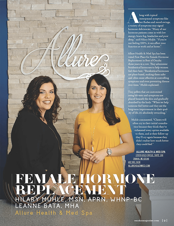 Hilary and Leanne the faces of Bio Identical Hormone Replacement Therapy news article